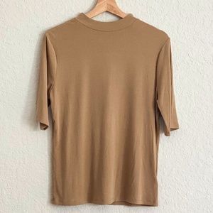 Never Worn Tan Mock Turtleneck Shirt